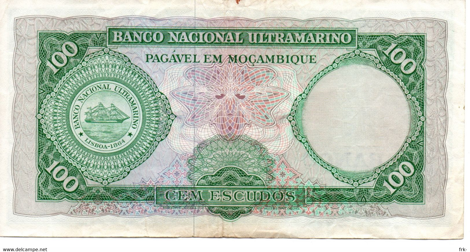 Mocambique 100 Escudos 1961 Circulated - Mozambique