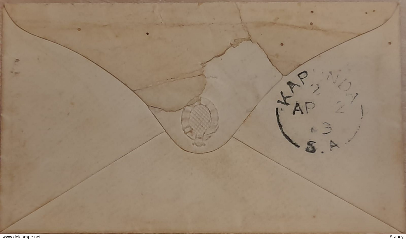 SOUTH AUSTRALIA 1863 QV 2d Orange Red (Sg#7) Franked On Cover Adelaide To KAPUNDA As Per Scan - Covers & Documents