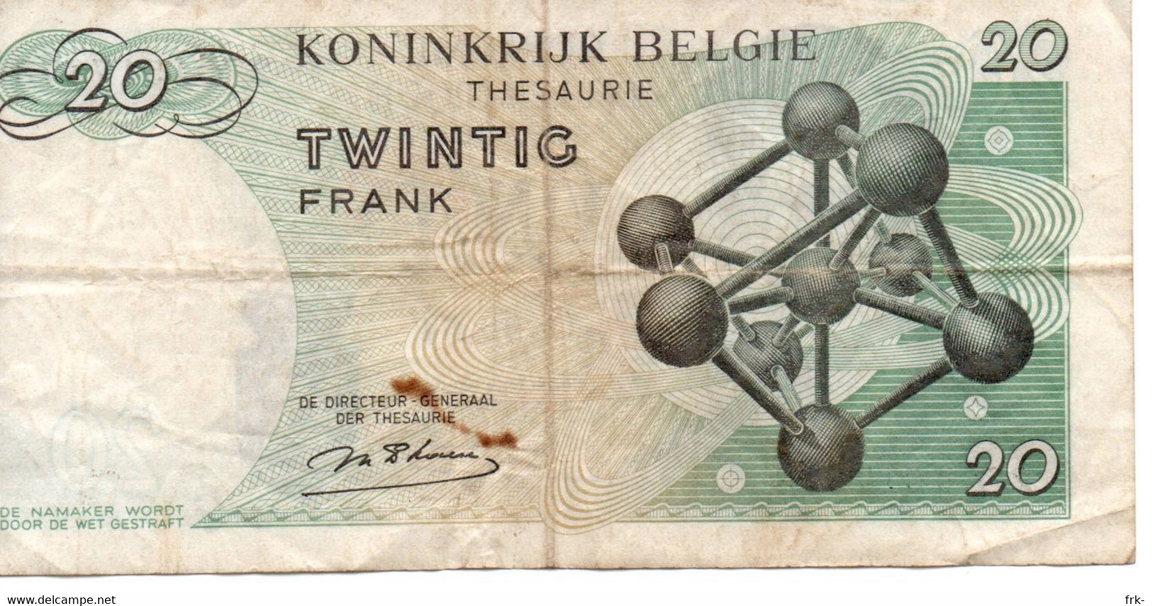 Belgio 20 Francs1964 Circulated - 20 Francs