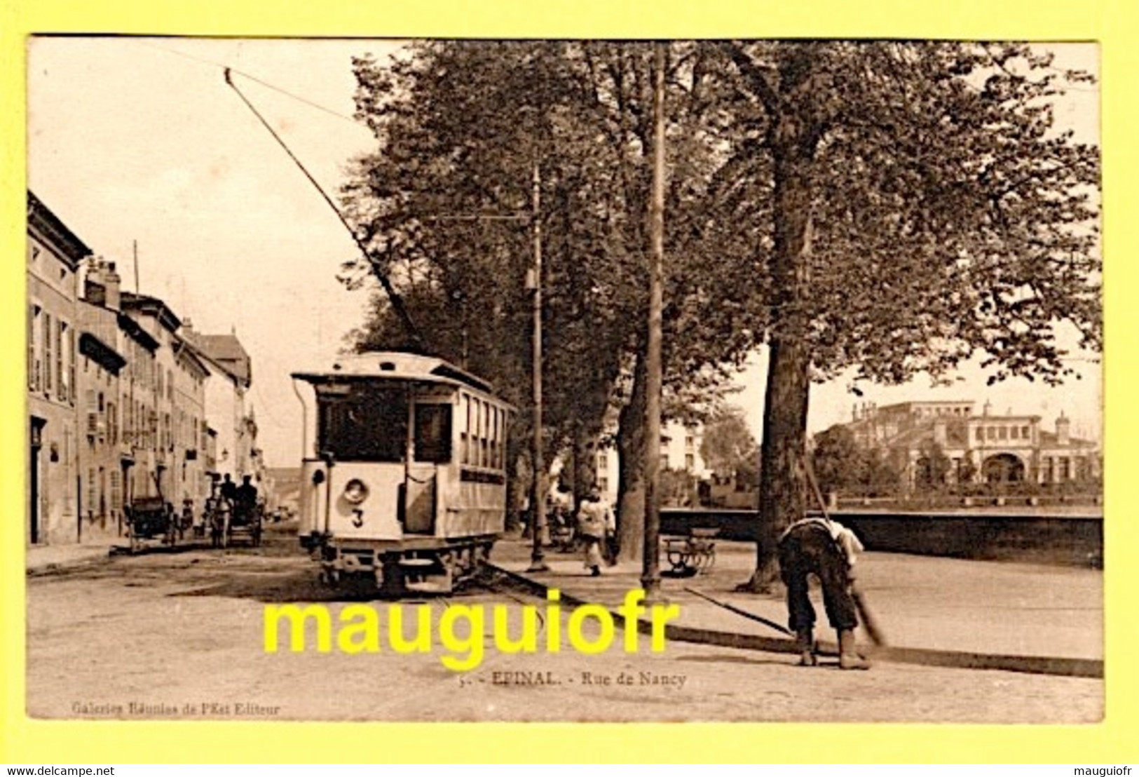 88 VOSGES / EPINAL / RUE DE NANCY / TRAMWAY / BALAYEUR DE RUE / ANIMÉE / 1906 - Epinal