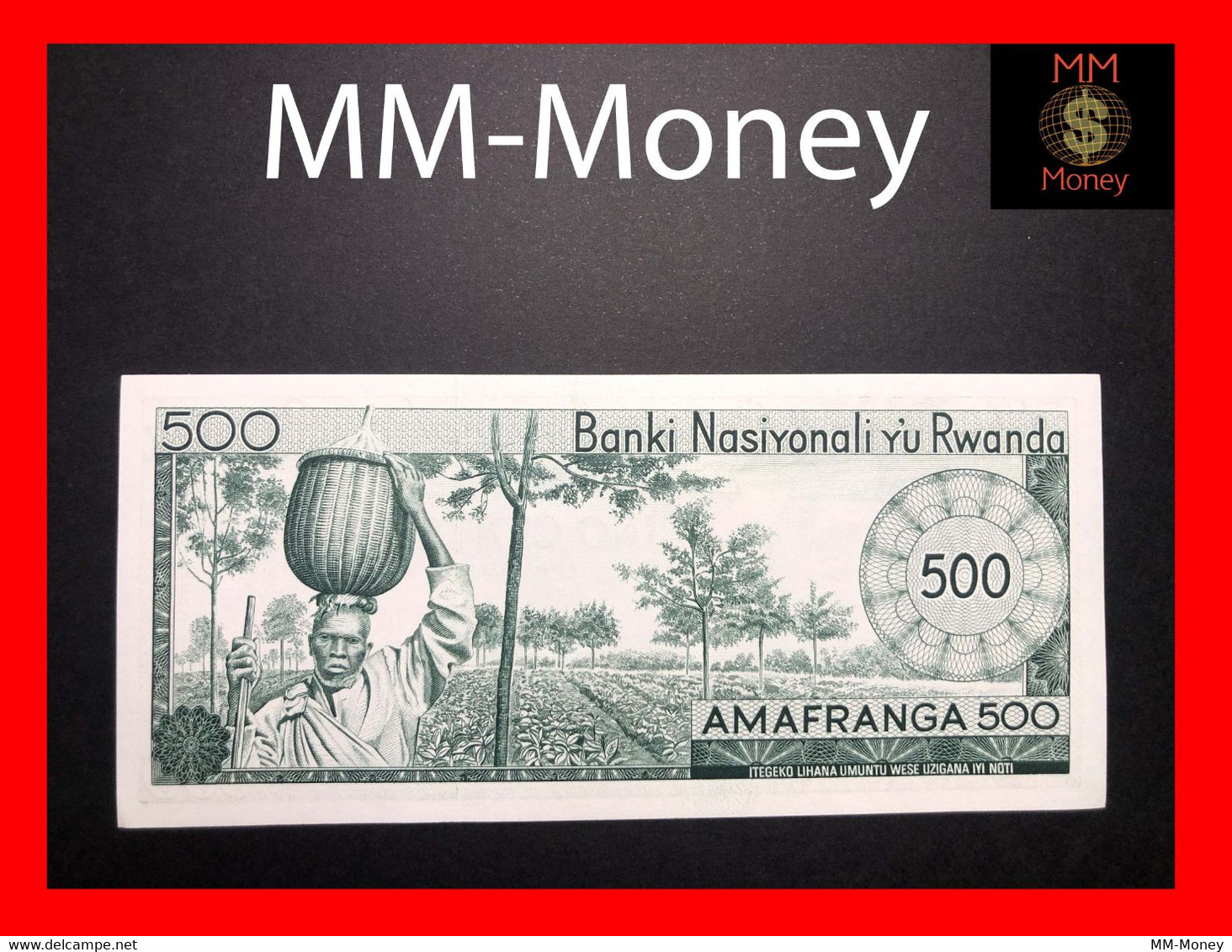 RWANDA  500 Francs  19.4.1974   P.  11  "serial Z With All 5 Numbers In Serial"    UNC - Ruanda
