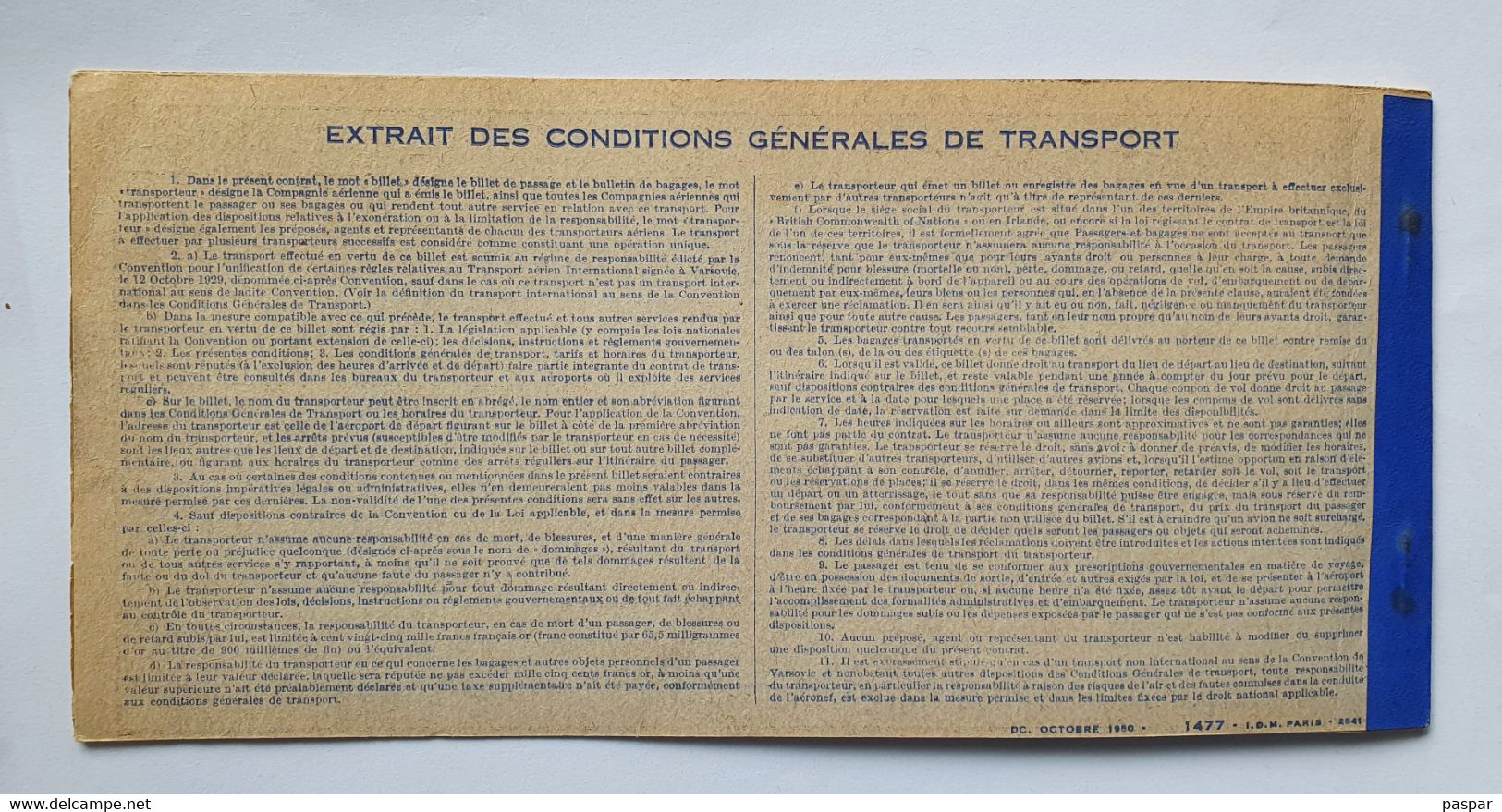 Billet D'avion Air France - Bamako Paris 1953 - Billet De Passage Et Bulletin De Bagages - Timbre Fiscal AOF Afrique - Biglietti