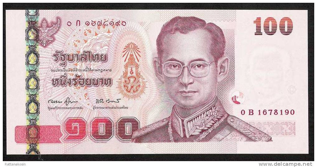 THAILAND  P114c 100  BAHT  2004  #0B  Signature 78   UNC. - Tailandia