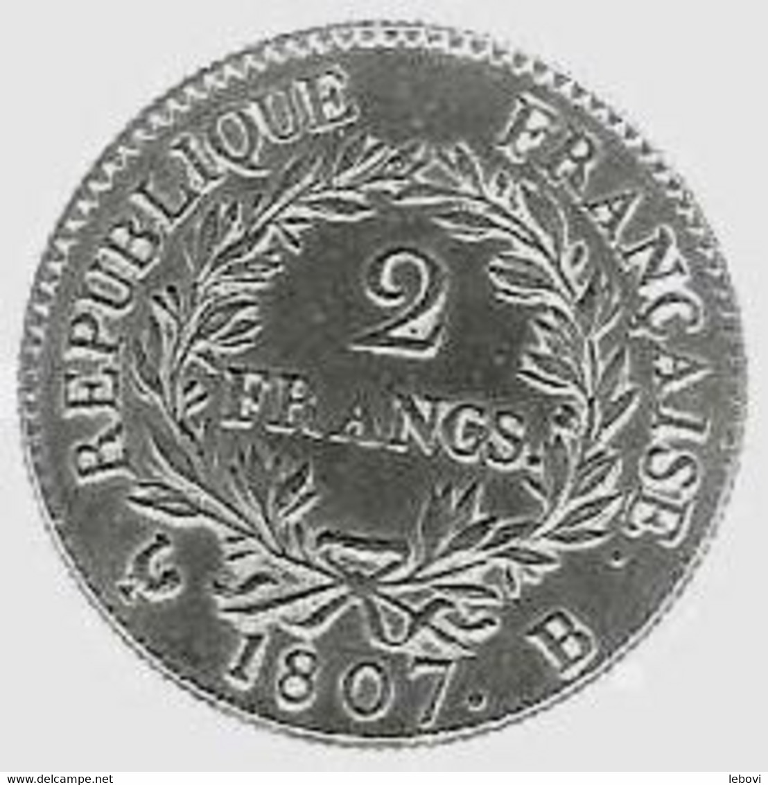 (France) Jeton Monétaire : Avers « NAPOLEON EMPEREUR » - Revers : « REPUBLIQUE FRANCAISE/2 FRANCS/1807 B » - Royal / Of Nobility