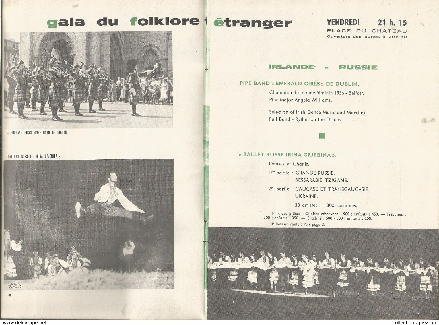 Programme, Brest, VIII E Festival International Des CORNEMUSES, 9 Scans, 1960, Frais Fr 3.35 E - Programma's