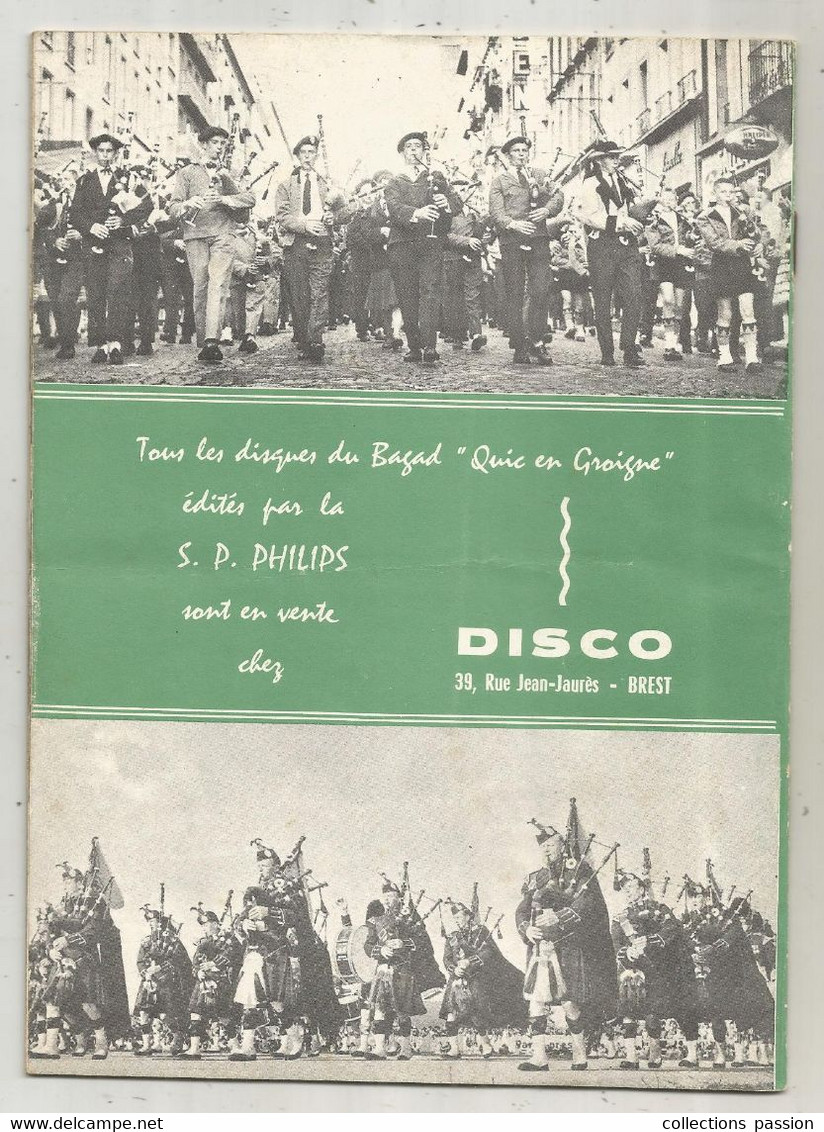 programme, Brest, VIII e festival international des CORNEMUSES, 9 scans, 1960, frais fr 3.35 e