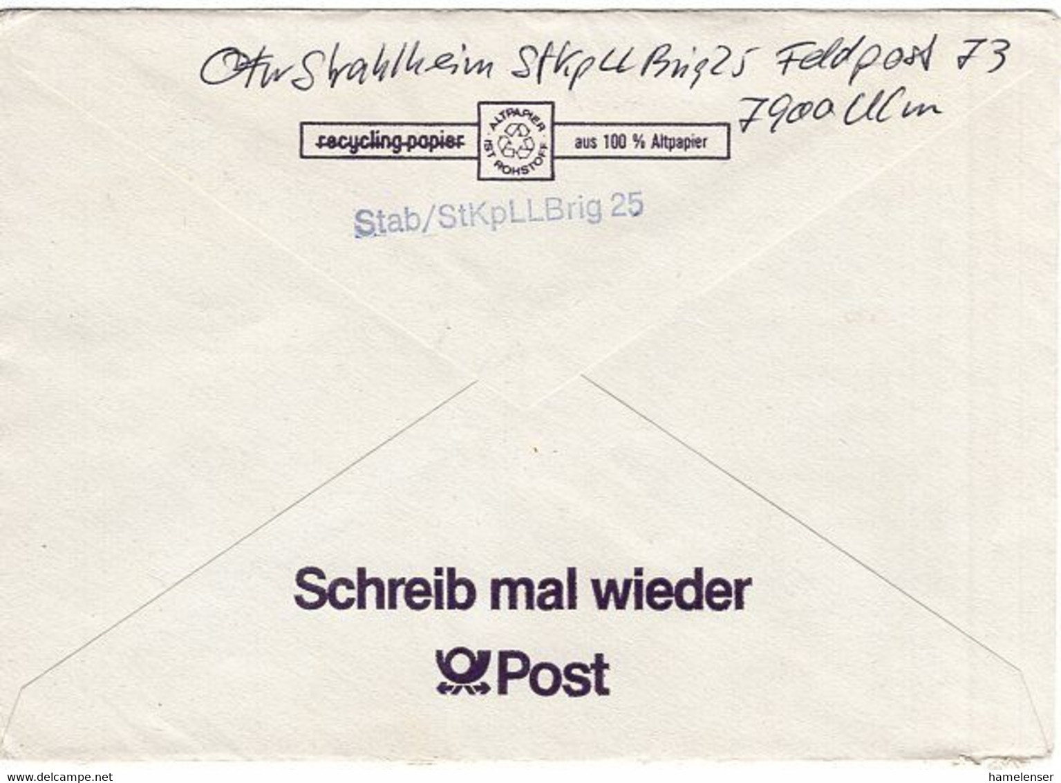 54367 - Bund - 1984 - 230Pfg B&S MiF A Fp-R-Bf FELDPOST 73 -> Calw, Abs Bei StabKpLLBrig25 - Covers & Documents