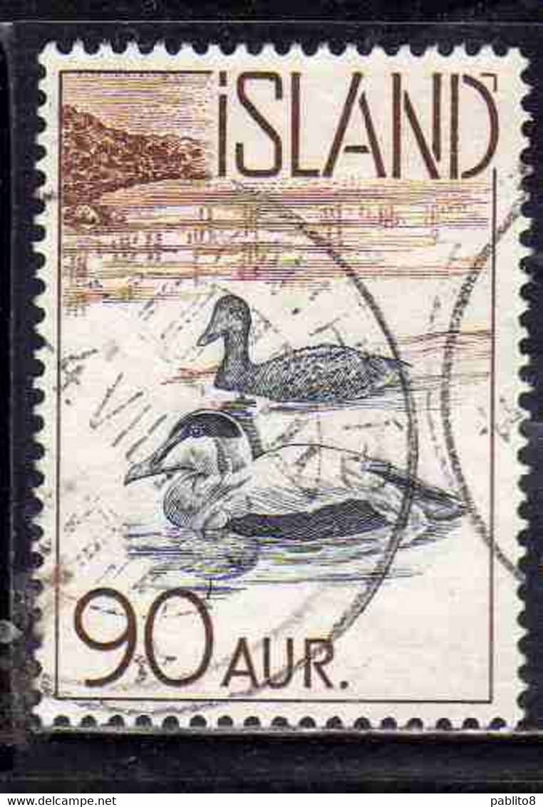 ISLANDA ICELAND ISLANDE 1959 1960 EIDER DUCKS 90a USED USATO OBLITERE' - Usados