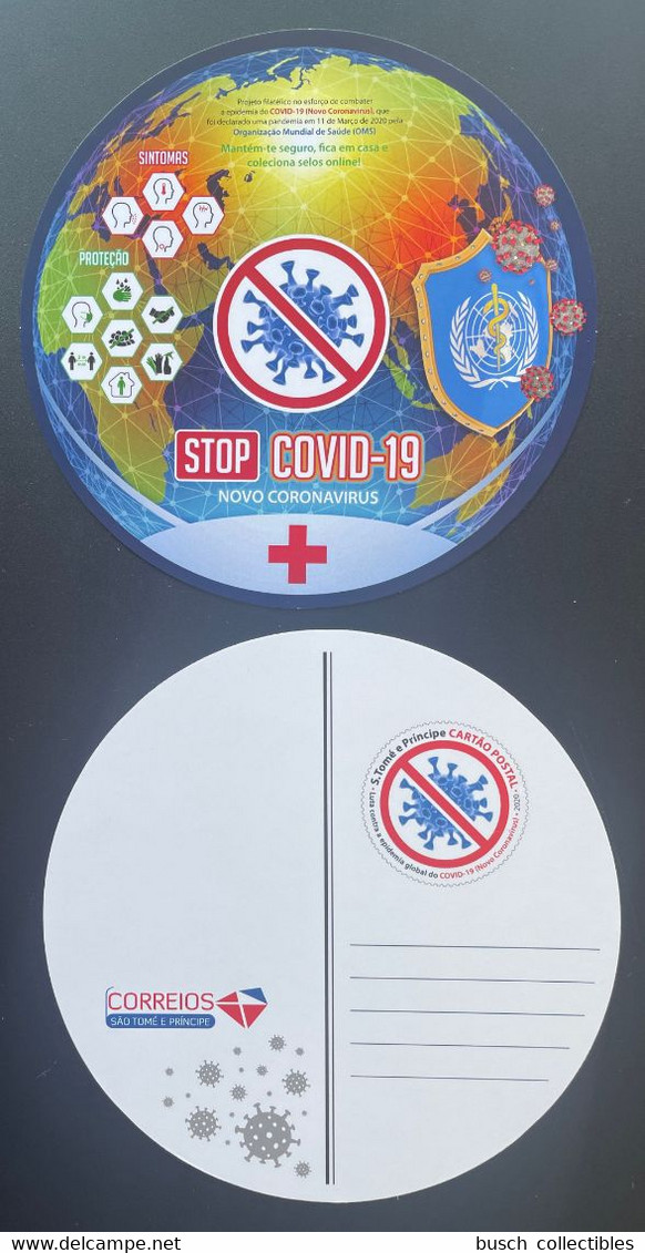 S. Tome E Principe 2020 Mi. ? Stationery Entier Ganzsache COVID-19 Virus Coronavirus OMS WHO Pandemic - WGO