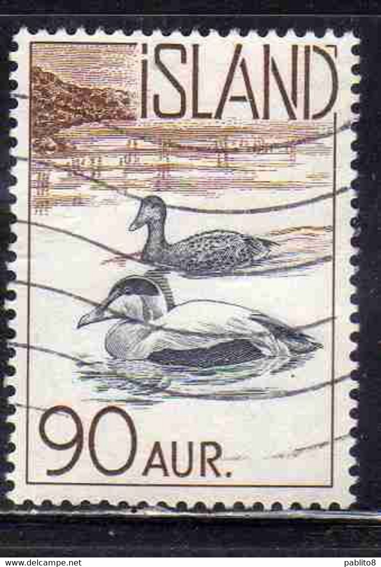 ISLANDA ICELAND ISLANDE 1959 1960 EIDER DUCKS 90a USED USATO OBLITERE' - Usati