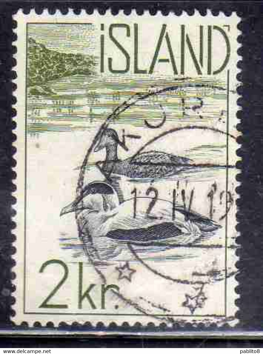 ISLANDA ICELAND ISLANDE 1959 1960 EIDER DUCKS 2k USED USATO OBLITERE' - Oblitérés