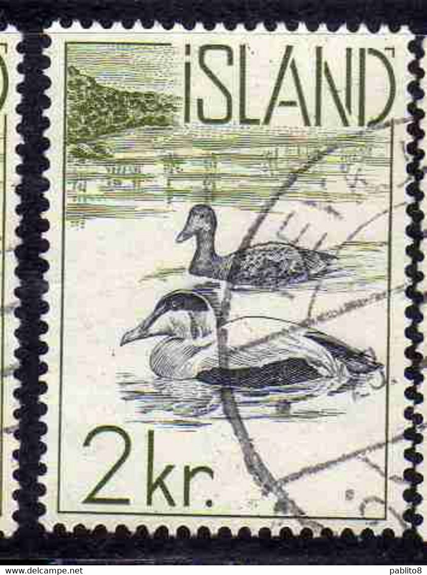 ISLANDA ICELAND ISLANDE 1959 1960 EIDER DUCKS 2k USED USATO OBLITERE' - Oblitérés