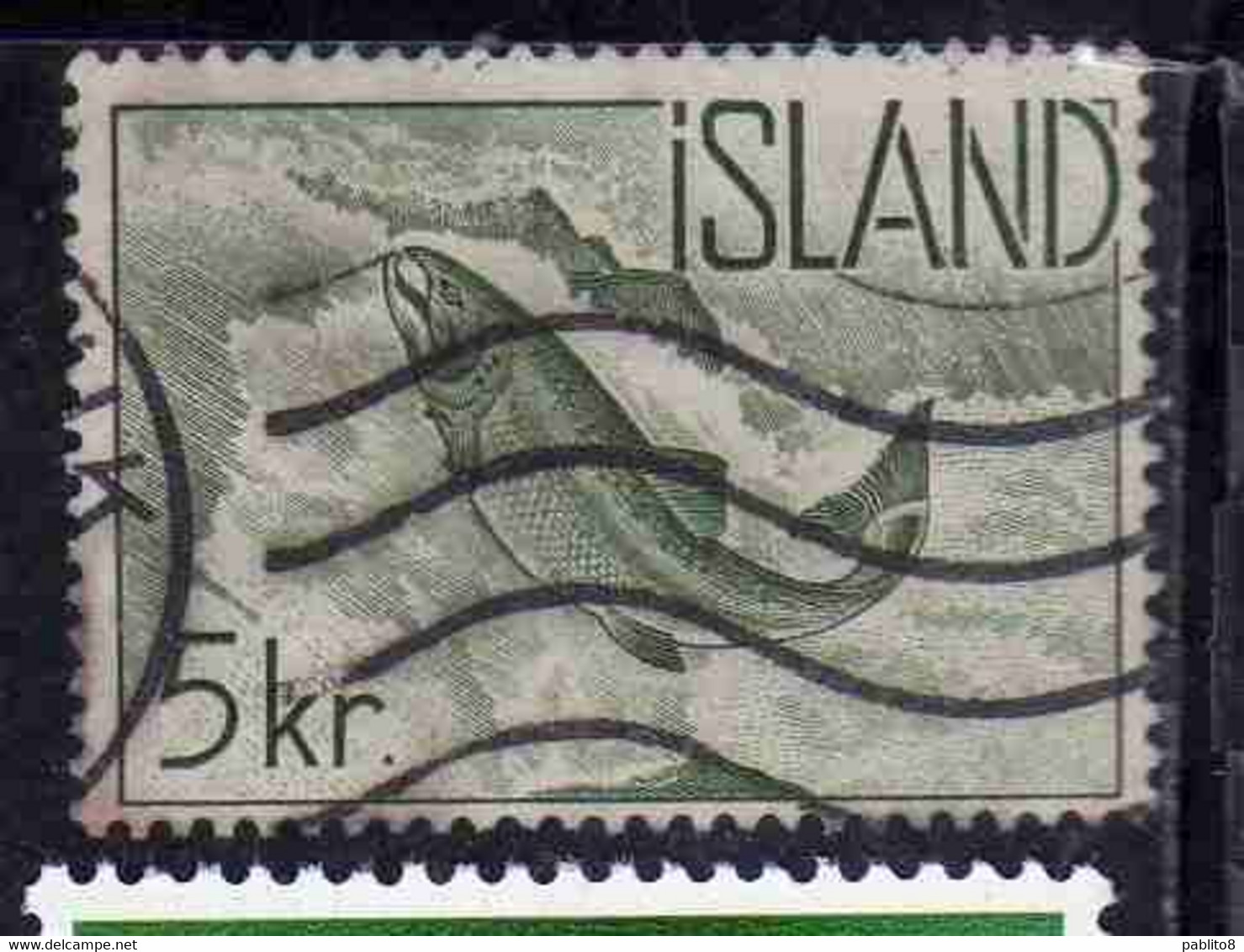 ISLANDA ICELAND ISLANDE 1959 1960 SOCKEYE SALMON 5k USED USATO OBLITERE' - Usados