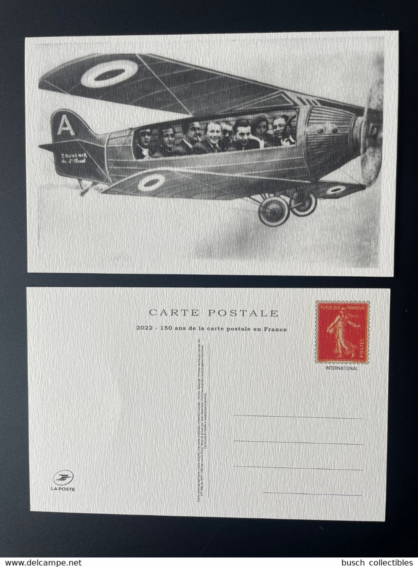 France 2022 Stationery 150 Ans Carte Postale Entier Ganzsache Salon Paris Philex Semeuse Roty Avion Plane Flugzeug - ....-1914: Precursores
