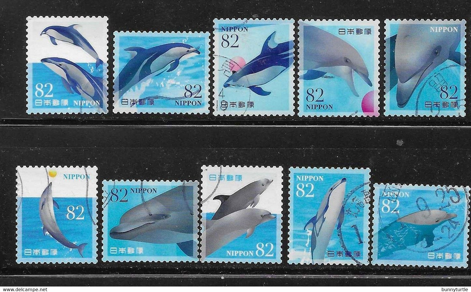 Japan 2019 Marine Life Series 3 Dolphin Complete Set Used - Gebraucht