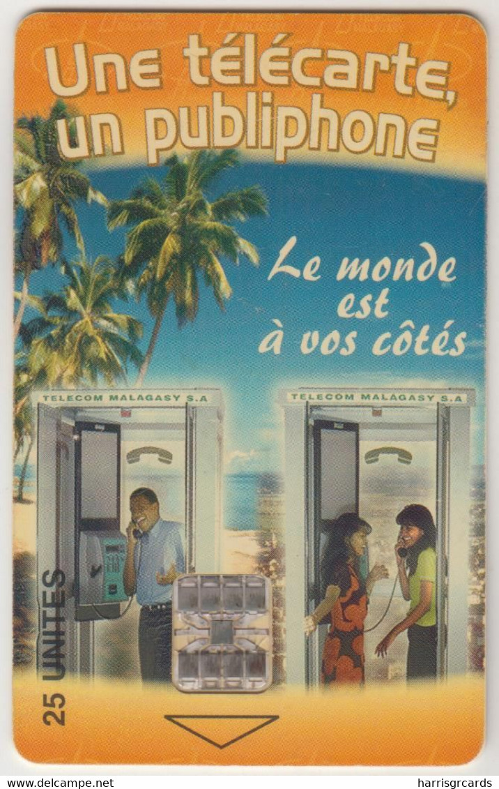 MADAGASCAR - Telephone Booths ,25 U, Tirage 600.000, Used - Madagascar