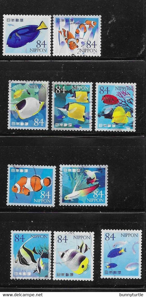 Japan 2020 Marine Life Tropical Fish Series 4 Complete Set Used - Gebraucht