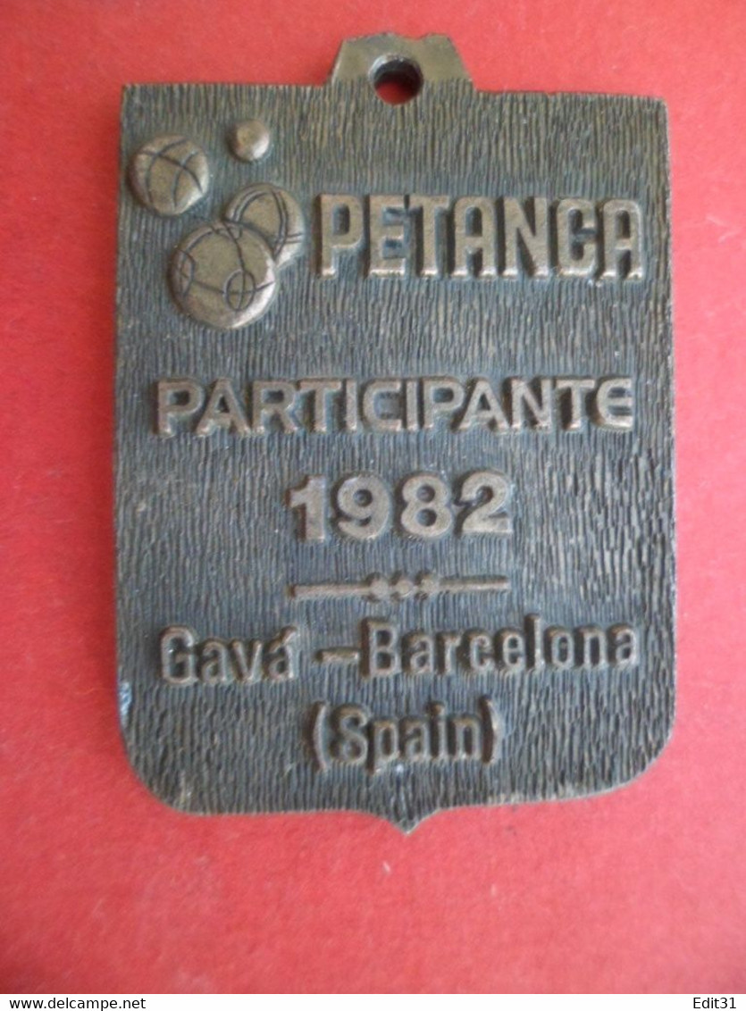 Médaille Cuivre ? 1982 - Camping Caravaning ALBATROS GAVA Barcelona Espagne - Sport Pétanque Participant - Boules - Other & Unclassified
