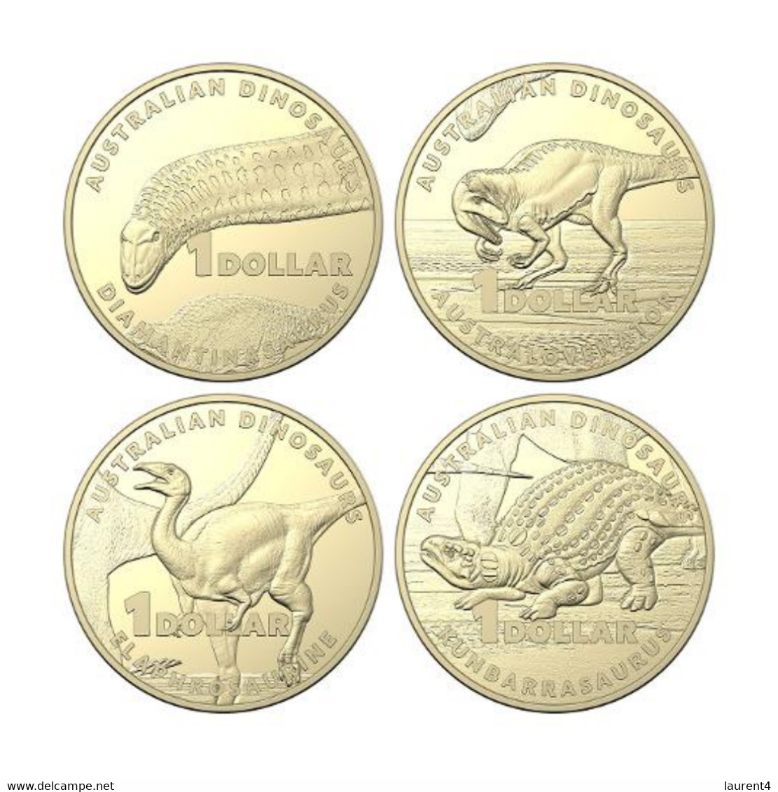 (2 J 80) Australia NEW Collecting Month DINOSAURS X 4 Coins - Issued 5-9-2022 - Dinosaurs On 4 Coins (mint Condition) - Other - Oceania