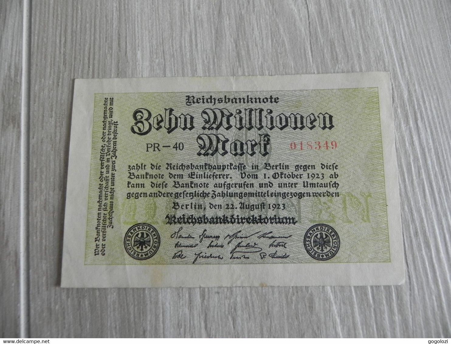 Deutschland Germany 10 Millionen Mark 1923 - 10 Miljoen Mark