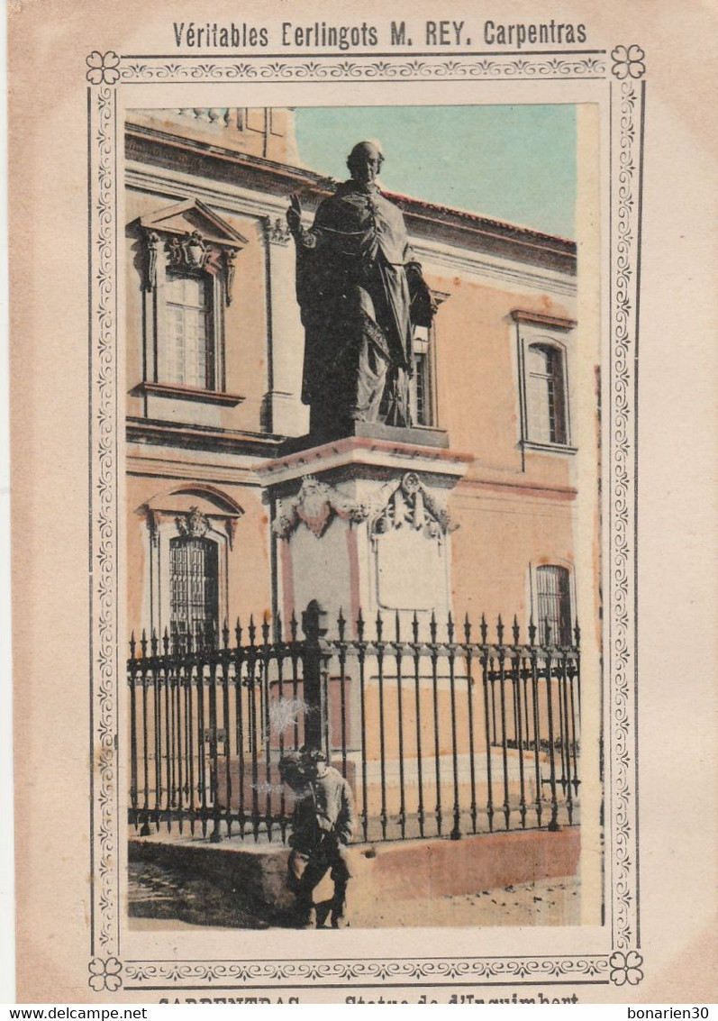 CPA 84 CARPENTRAS  LA STATUE D'IMGUIMBERT PUB BERLINGOTS REY - Cabrieres D'Aigues