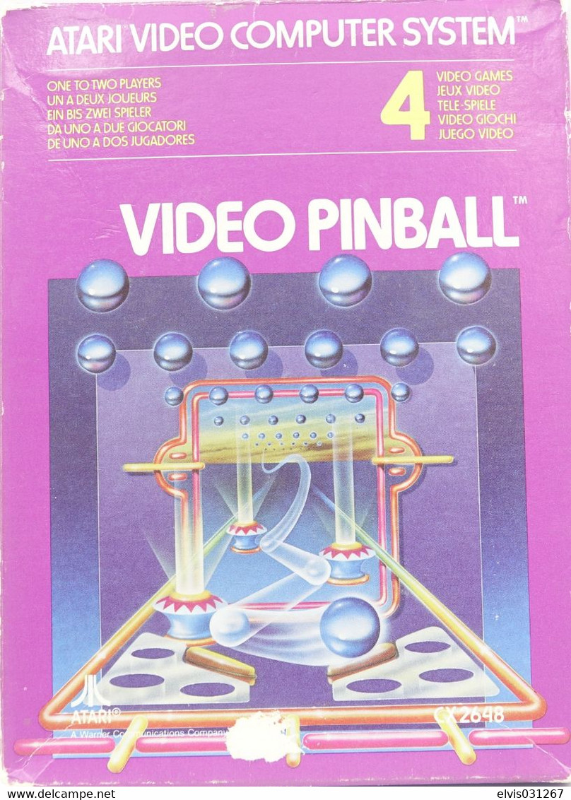 ATARI VIDEO COMPUTER SYSTEM : VIDEO PINBALL - Otros & Sin Clasificación