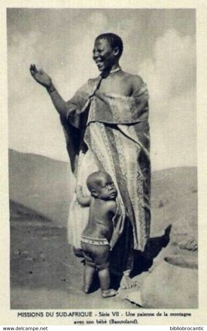 LESOTHO - BASUTOLAND/ MISSIONS DU SUD AFRIQUE < UNE PAIENNE DE LA MONTAGNE AVEC SON BEBE - Lesotho