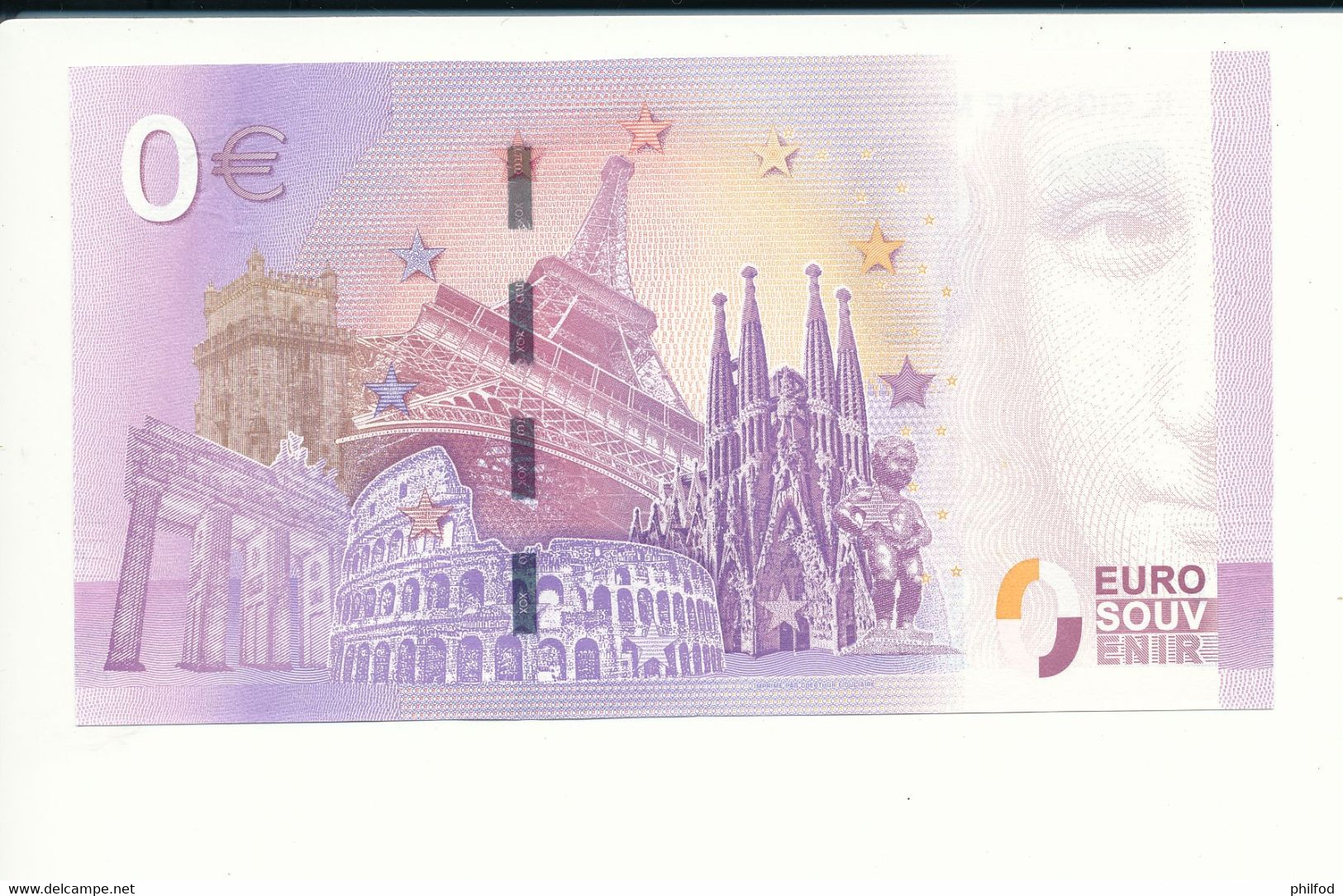 Billet Souvenir - 0 Euro - SEEW - 2017-4 -  GIGANTE MONTEROSSO AL MARE - N° 4048 - Billet épuisé - Kilowaar - Bankbiljetten