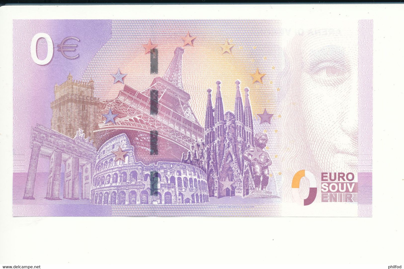 Billet Souvenir - 0 Euro - SEEW - 2017-5 -  ARENA DI VERONA - N° 4048 - Billet épuisé - Mezclas - Billetes