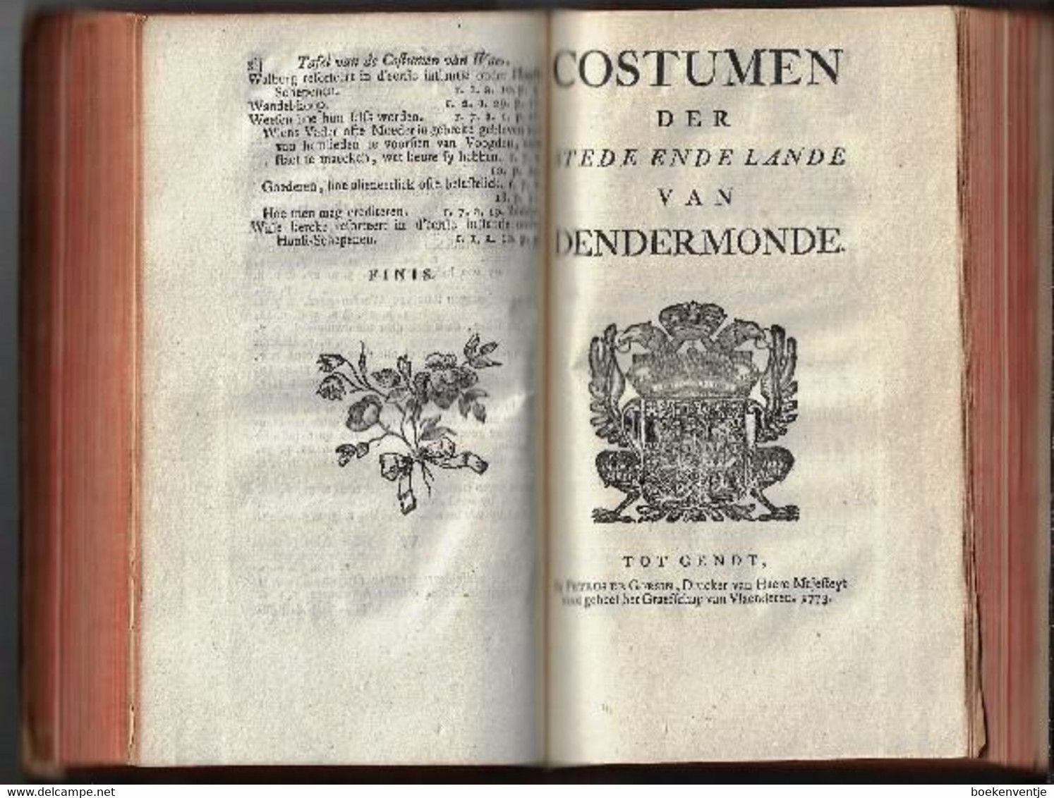 Costumen Van Den Lande Van Waes [tesamen Gebonden Met] Costumen Der Stede Ende Lande Van Dendermonde - Antique