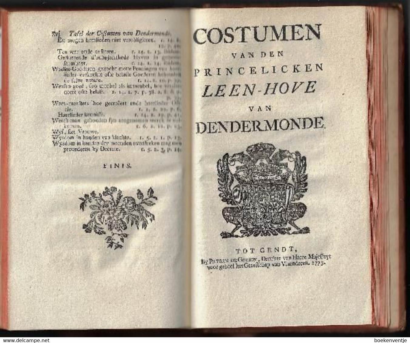 Costumen Van Den Lande Van Waes [tesamen Gebonden Met] Costumen Der Stede Ende Lande Van Dendermonde - Antique