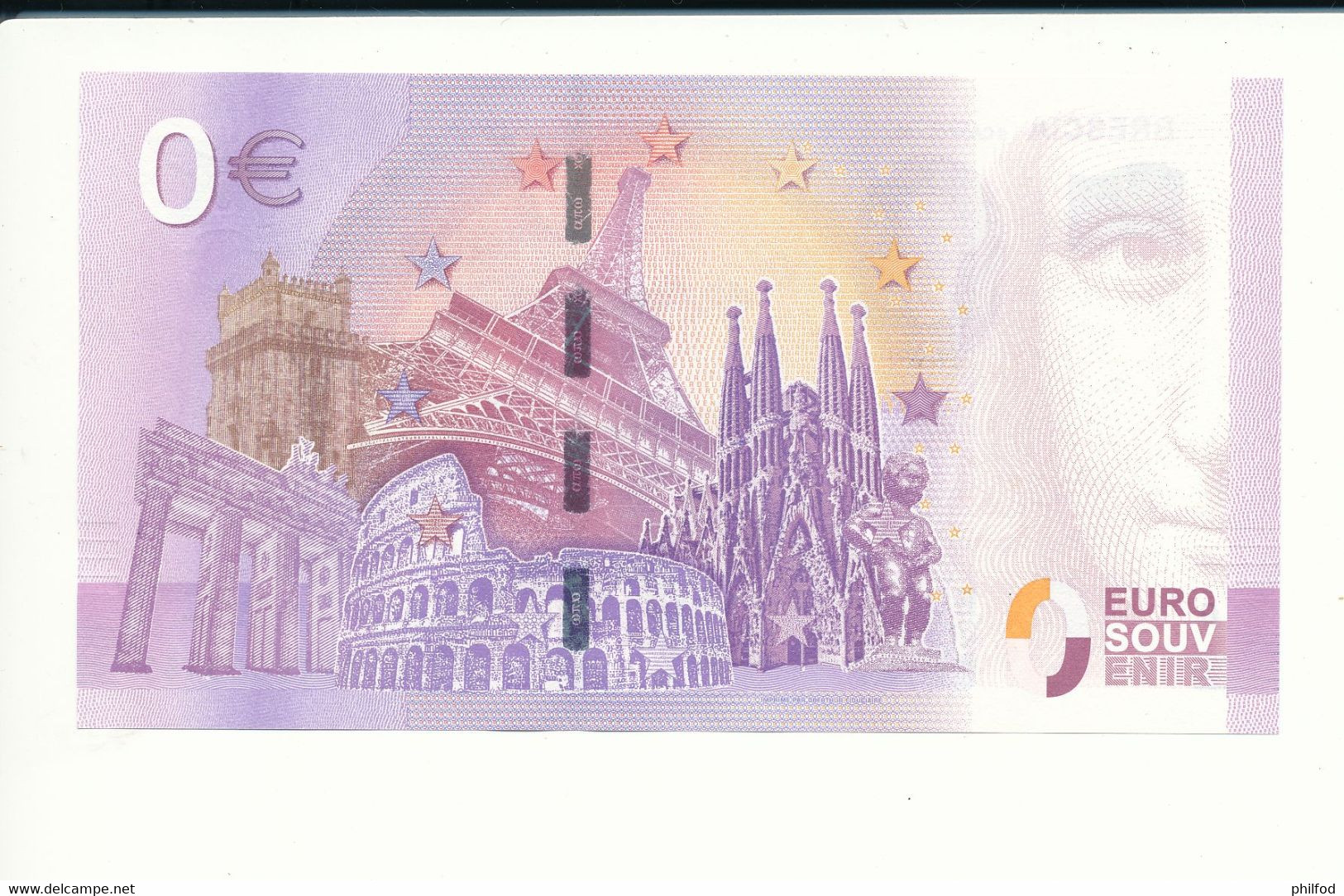 Billet Souvenir - 0 Euro - SEQB - 2017-1 - BRESCIA IL CAPITOLIUM - N° 3485 - Kilowaar - Bankbiljetten