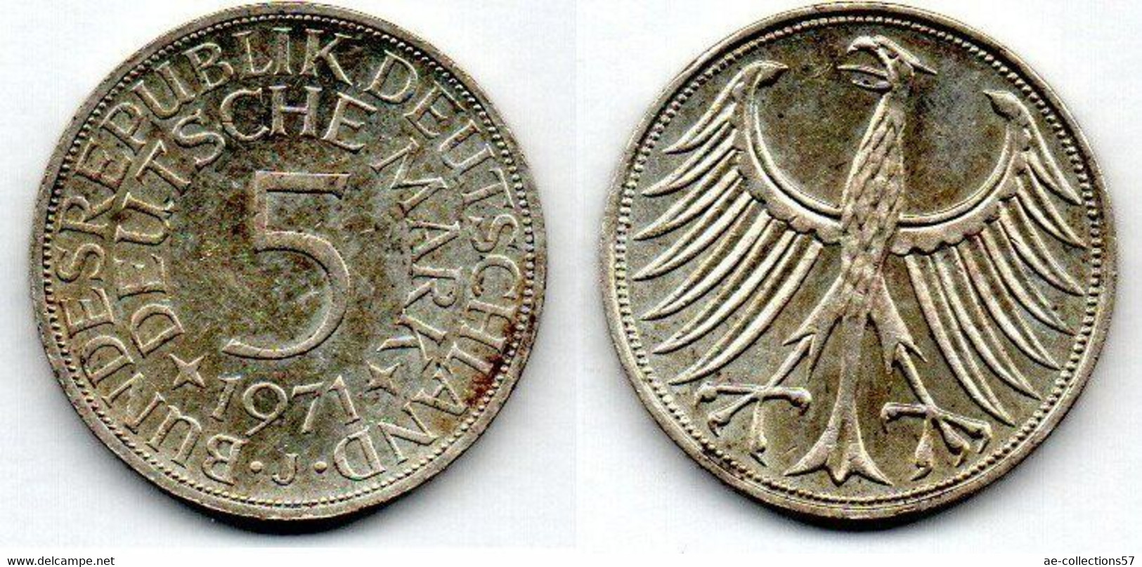 Allemagne - Deutschland - Germany 5 Mark 1971 J SUP - 5 Marcos