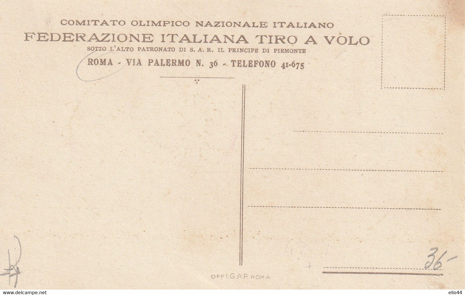 Lazio - Roma - 1930 - 1° Campionato Mondiale Di Tiro Al Piccione E Al Piattello - - Estadios E Instalaciones Deportivas