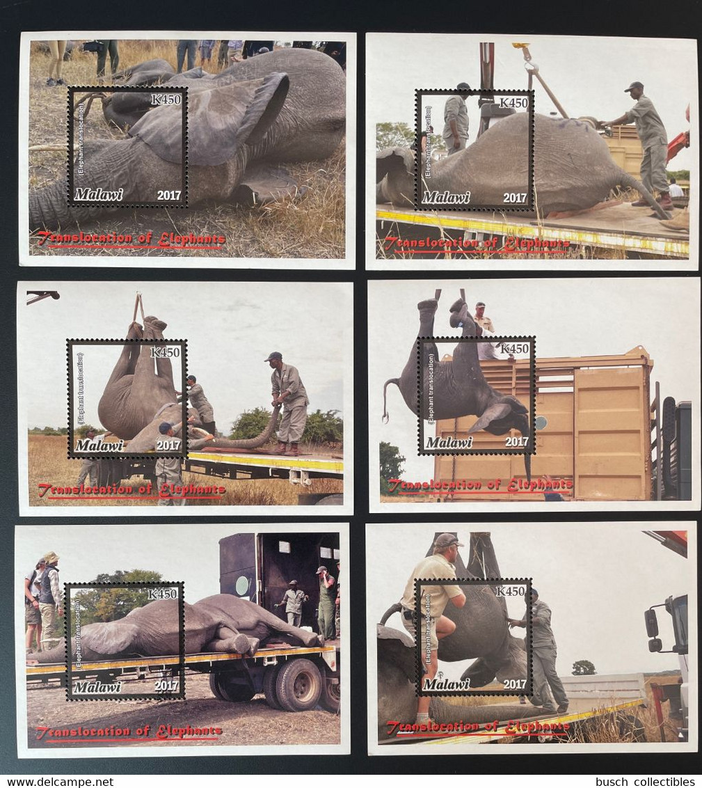 Malawi 2017 / 2018 Mi. Bl. 146 - 151 Translocation Of Elephants Elefanten Faune Fauna MNH** - Malawi (1964-...)
