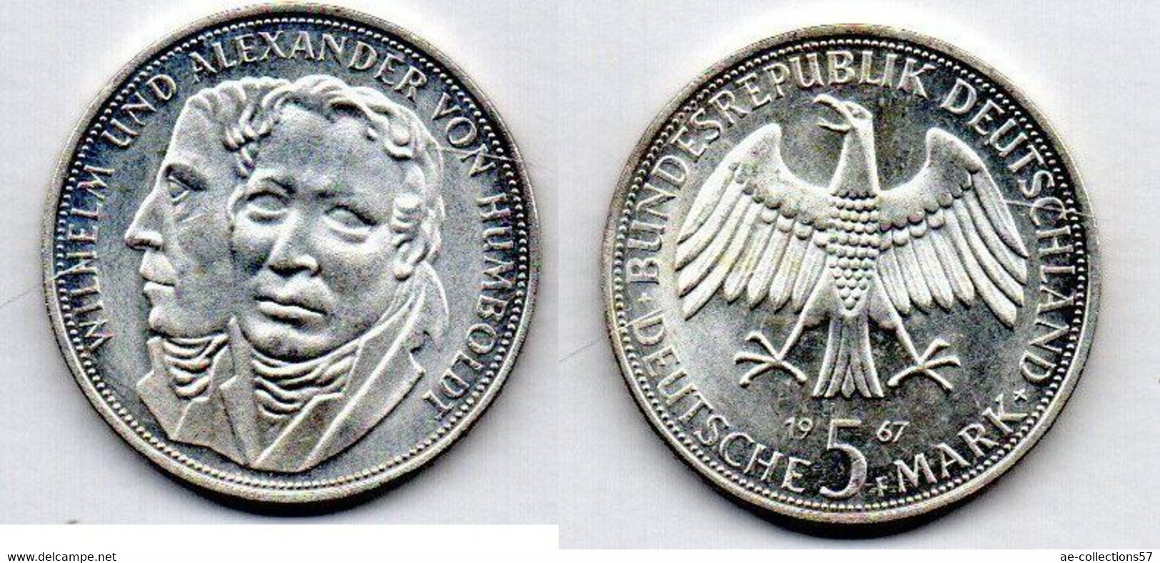 Allemagne - Deutschland - Germany 5 Mark  1967 F Humboldt SUP+ - 5 Marcos