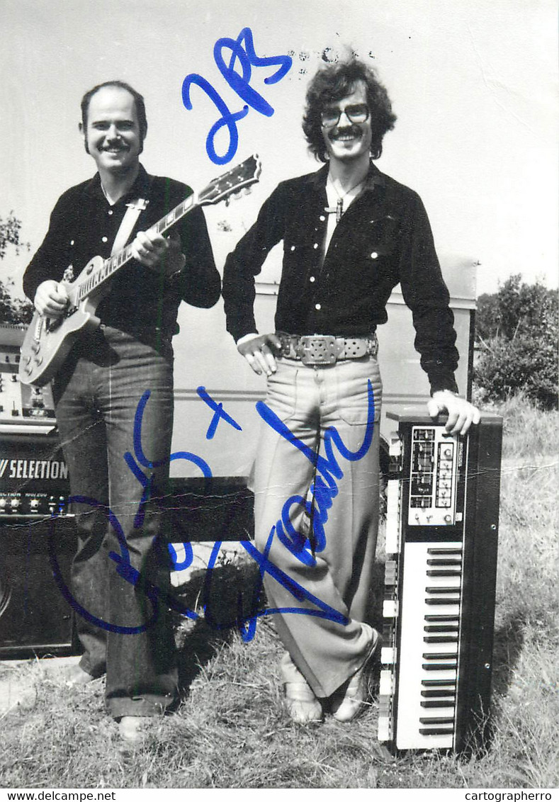 German Musicologist Frank Schneider Musikwissenschaftler & Peter Wunderwald 2 PS-TEAM Band Photo Jahning Gohren/Rugen - Autogramme