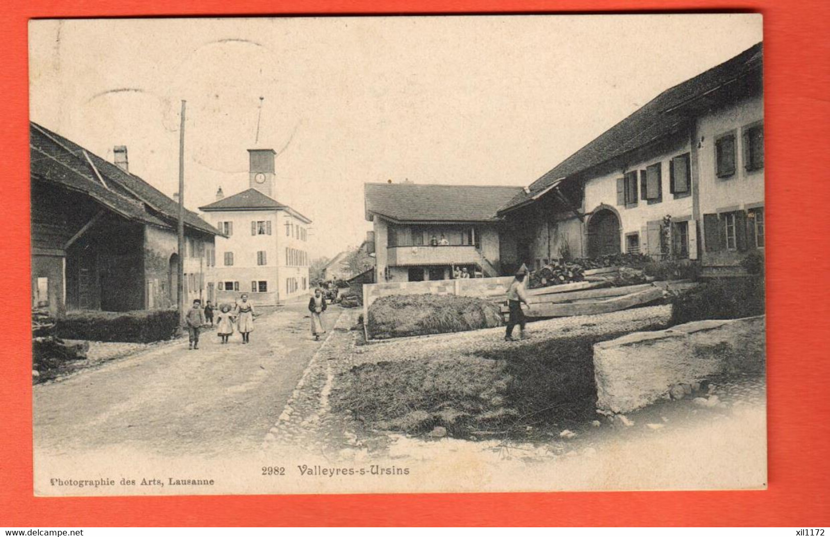 ZTZ-33 RARE Valeyres-sous-Ursins  Jura-Nord Vaudois  ANIME.  Des Arts 2982 Circulé 1911 Vers Vallorbe - Vallorbe