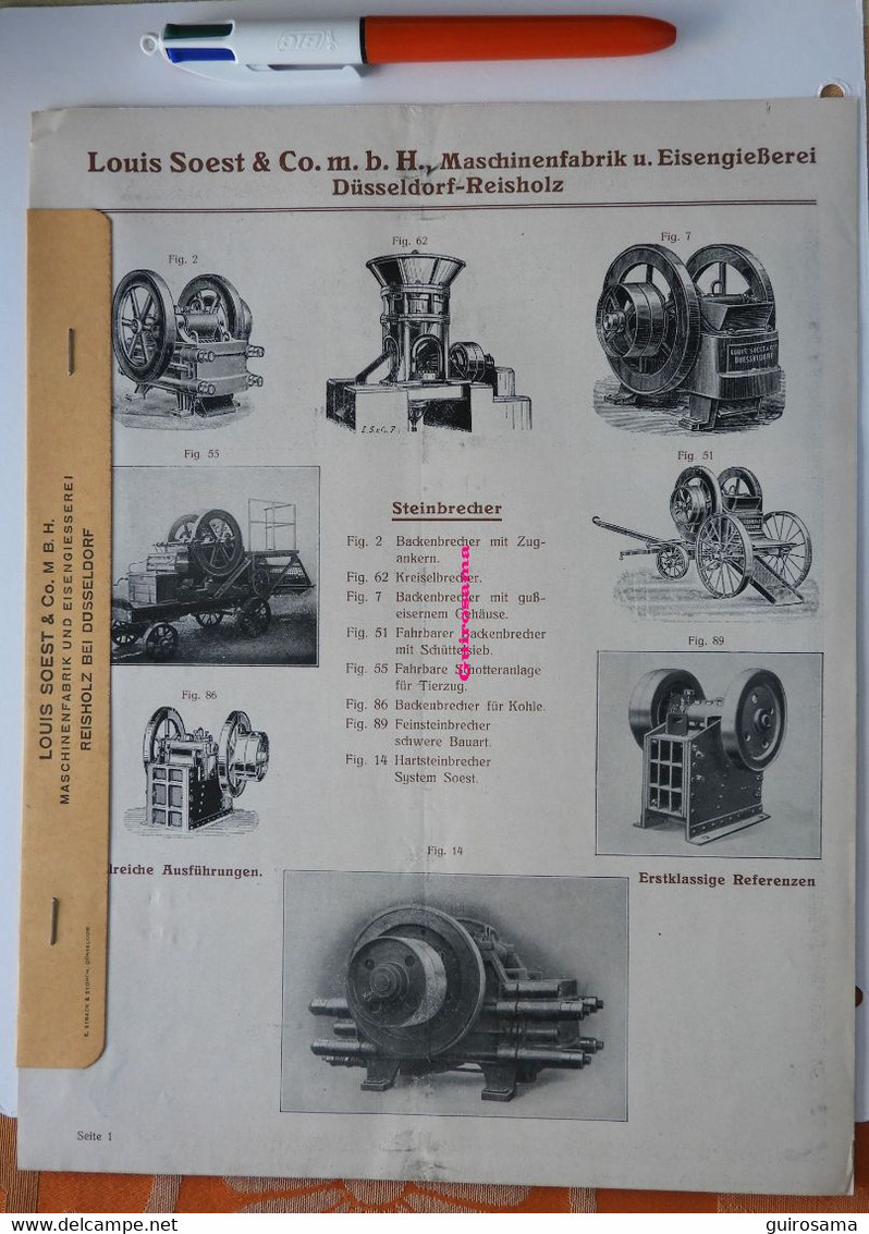 Louis Soest - Maschinenfabrik : Stanbrecher, Kollergänge, Siebapparate, Schleudermühlen - Reisholz - 1925 - Sonstige & Ohne Zuordnung
