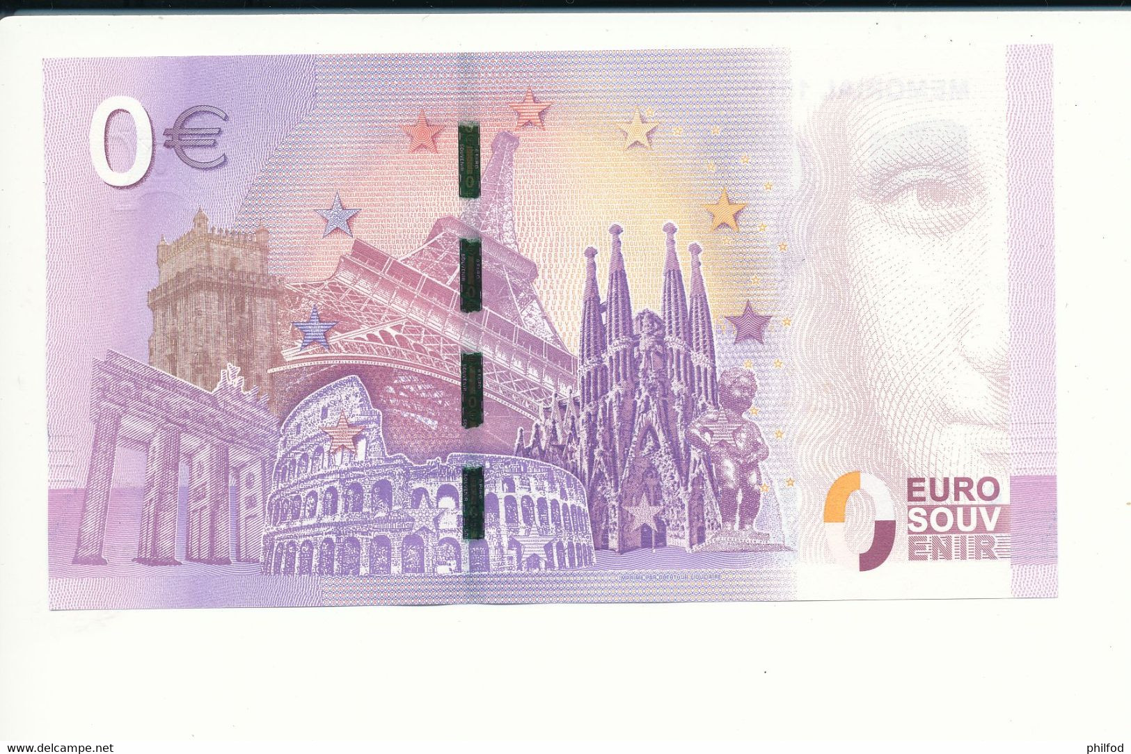 Billet Souvenir - 0 Euro - ZEMQ- 2017-1 - MEMORIAL 1815 - N° 1495 - Billet épuisé - Vrac - Billets