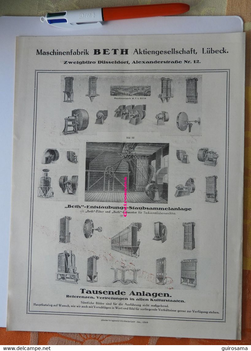 Maschinenfabrik Beth - Lübeck - 1922 - Sonstige & Ohne Zuordnung