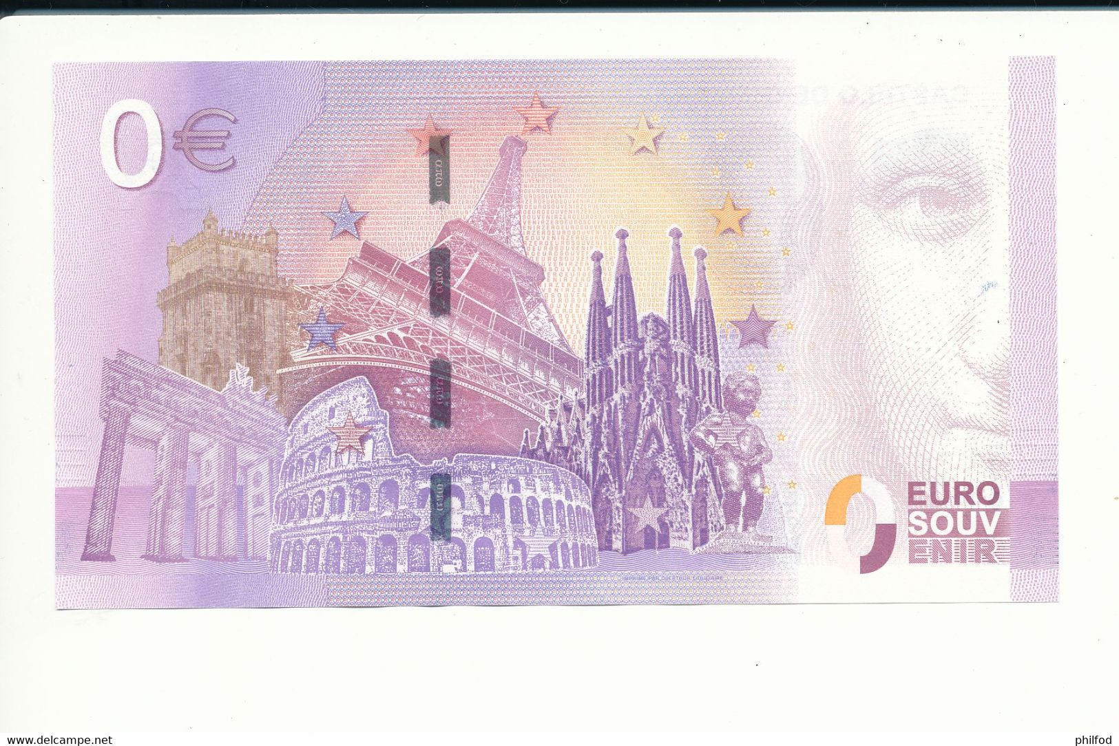 Billet Souvenir - 0 Euro - MEAB- 2017-1 - CASTELO DE GUIMARÃES - N° 374 - Billet épuisé - Kilowaar - Bankbiljetten
