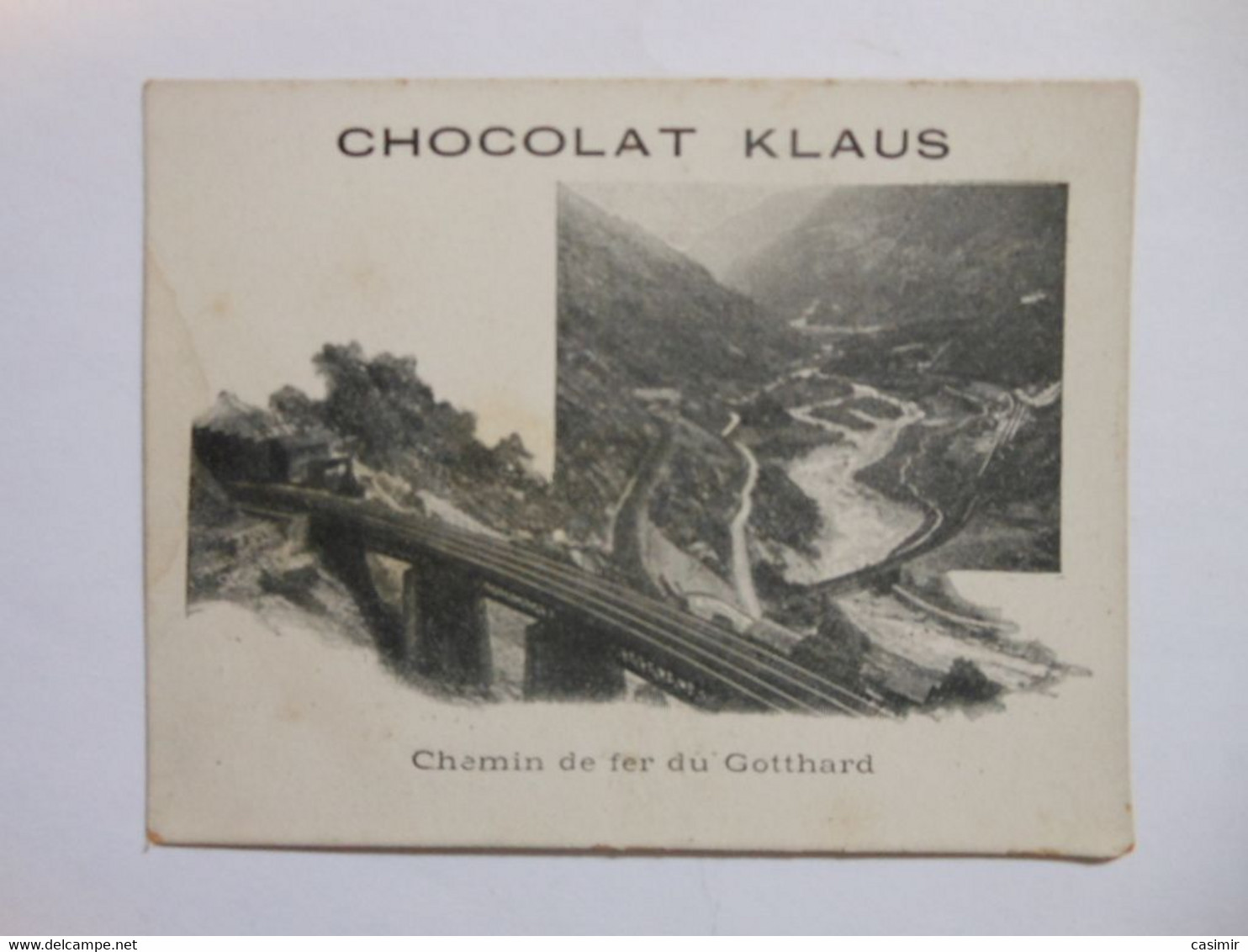 B0090d - Image Chromo CHOCOLAT KLAUS Chemin De Fer Du Gotthard Gothard - Chocolat