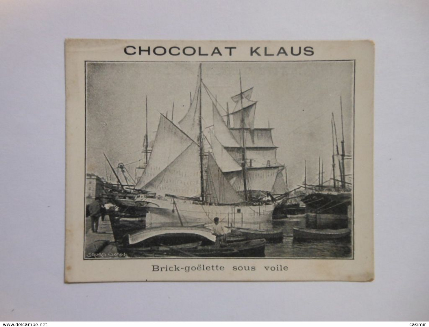 B0091f - Image Chromo CHOCOLAT KLAUS Voilier Brick Goelette Sous Voile - Chocolat