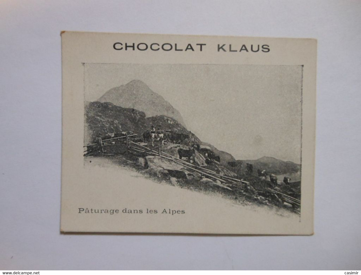 B0092a - Image Chromo CHOCOLAT KLAUS Pâturage Dans Les Alpes - Chocolat