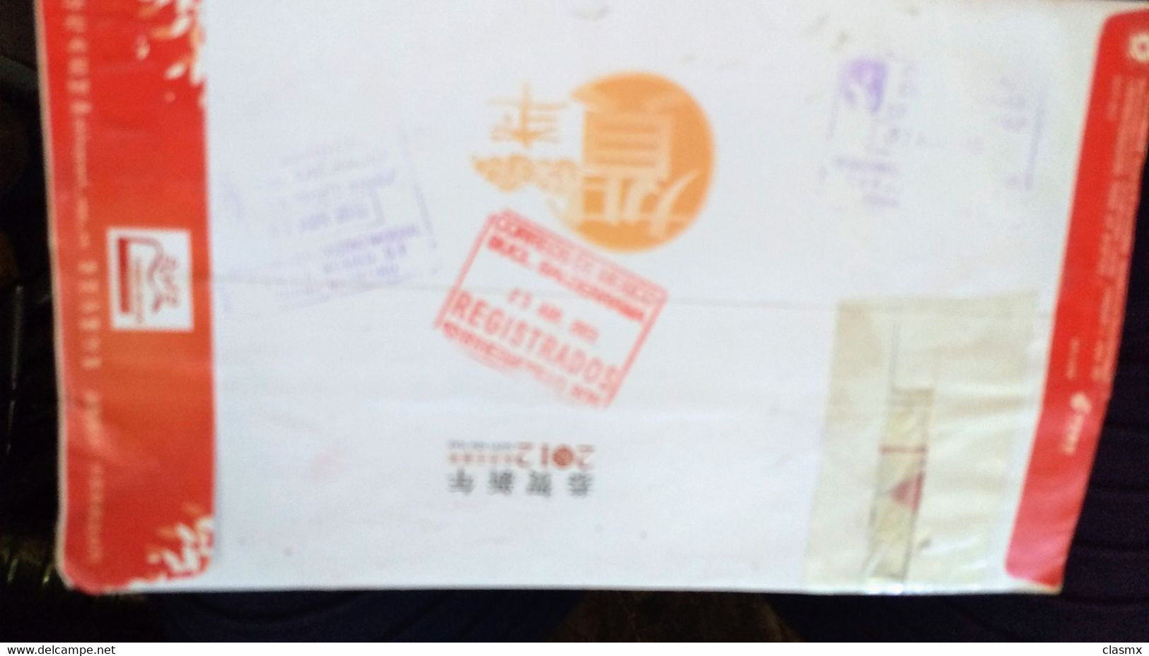 China To MÉXICO 2013 Multifranked Registered Cover Reencaminada Route 1 - Corréo Aéreo