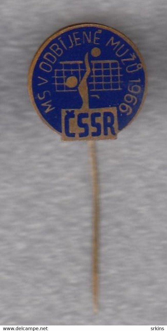 Official Enamel Badge Pin Volleyball World Championship Cup WC CSSR 1966 - Volleyball