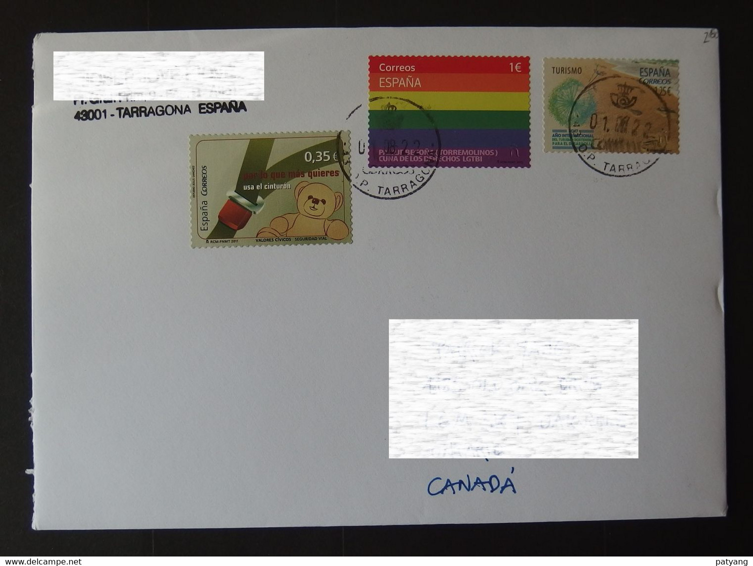 2022 Spain To Canada Cover - Storia Postale