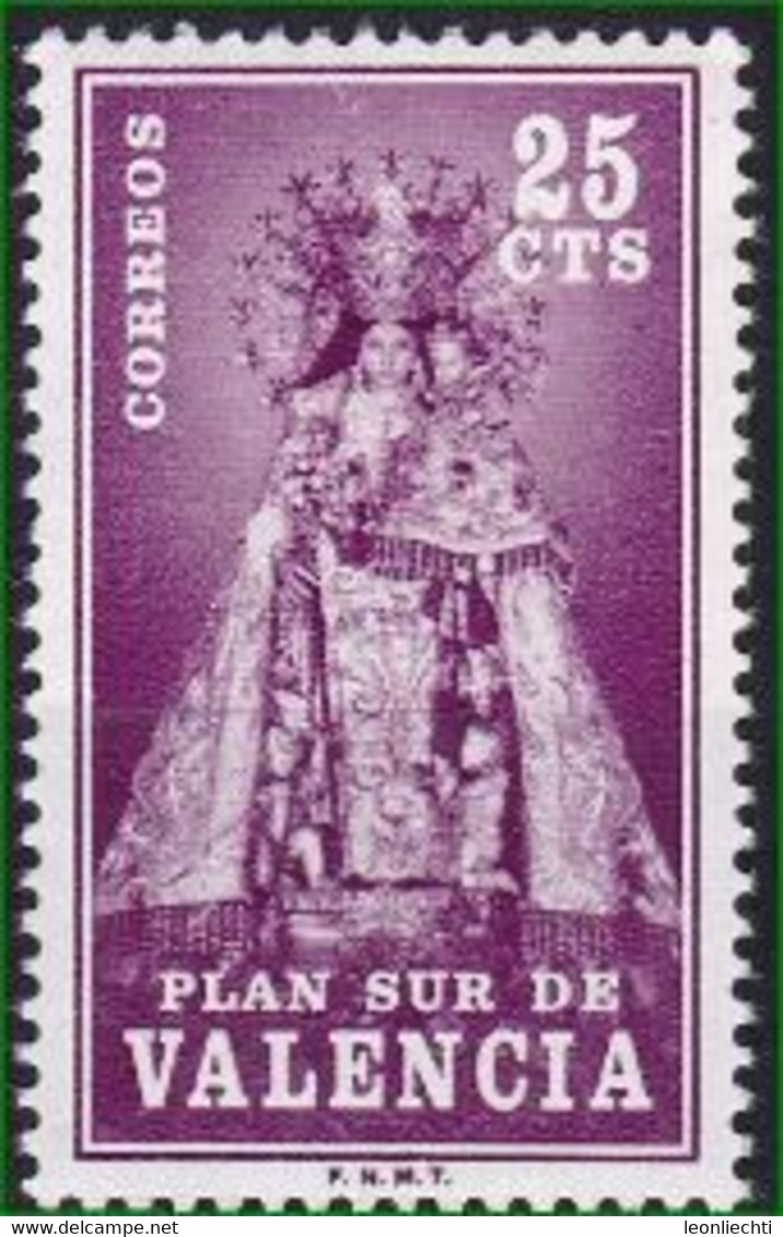 1973 Mi: 6. Valencia, Obligatorischer Zuschlag Zugunsten Des Südplans, Virgen De Los Desamparados - Beneficiencia (Sellos De)