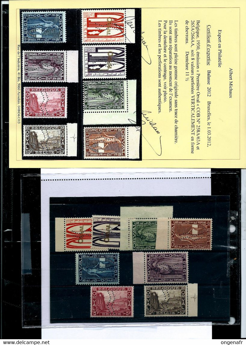 Orval Chevrons Verticaux : N° 258A/66A  + Certificat Albert Michaux  De 2012 ( état: ** ) - Unused Stamps